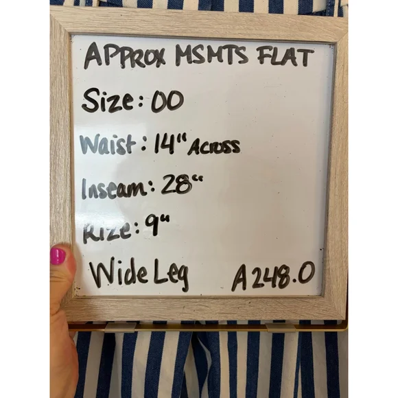 J.Crew Wide-Leg Essential Pant in Sailor Stripe | Navy White | Size 00 | NWT - Picture 10 of 10